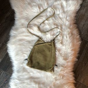 Tom Thomas Asymmetrical Leather Olive Purse